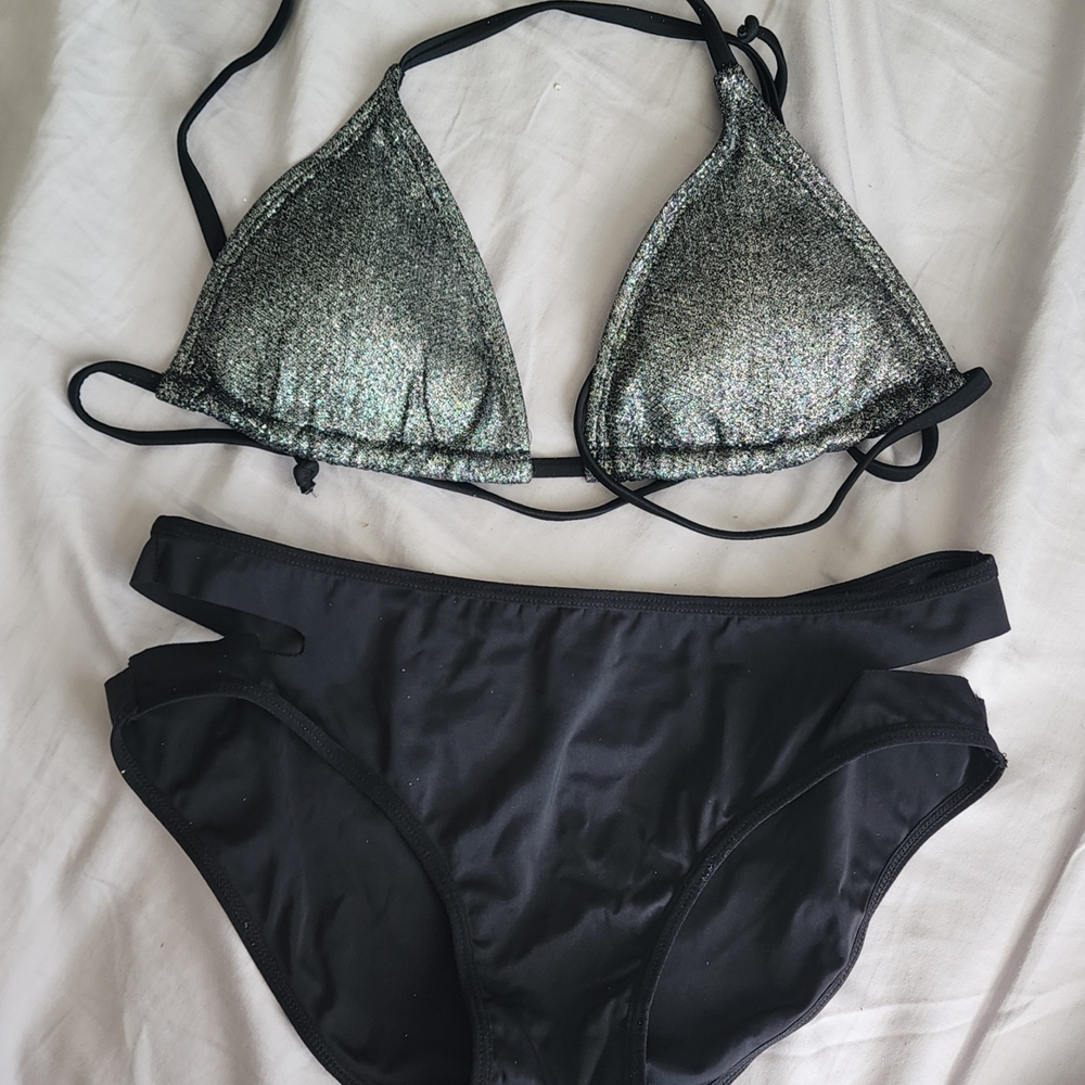 Black and Silver Women's Bikini Set
